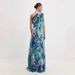 Bohemian Vacation Style One Shoulder Print Lolita Big Swing Dress Women's Casual Flowy Printed Long Dress For Beach Holiday_ecoleips.com
