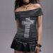Summer New Retro American Cross Rhinestone Off-Shoulder Top for Women Slim Fit Short Sleeve Hot Girl Trendy Casual Top_ecoleips.com
