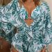 Women's Sexy Three Piece Swimsuit Set European American Style Printed Collar Waist Cinching Tie Short Skirt Swimwear_ecoleips.com