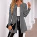 Printed Longline Blazer Jacket For Women – Oversized Tweed Coat With 3D Patterns (S-XXL, Stretch Polyester Spandex, Round Neck Work-to-Weekend Top)_ecoleips.com
