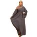 New Cross-border Women's Robe, Simple Basic Solid Color Plus-size Dress Set_ecoleips.com