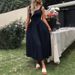 Square Neck Midi Dress With Pleated Skirt – Elegant A-Line Summer Dress For Women (S-XL) | Stretchy Polyester Casual & Office Wear_ecoleips.com
