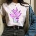 Cross-border Supply Tops With Floral And Plant Motifs, Cute, Simple, Loose, Plus-size Clothing, Cartoon Short-sleeve_ecoleips.com