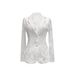 Women's Clothing Elegant Lace Trim V-Neck Blazer For Women - Sheer Mesh Dressy Casual Jacket_ecoleips.com