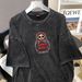 100% Cotton Sweet Fresh Print Outerwear Youthful Loose Slimming Personality Casual Comfortable Round Neck Short Sleeve_ecoleips.com