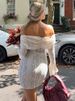 TARUXY Lace Hollow Slim Mini Dress For Women One Shoulder Sexy Long Sleeves Club Party Dresses Bodycon Bandage Elegant Autumn_ecoleips.com