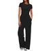 Aria Basics Aria Basics New European American Product: Solid Color Casual Set With Pleated Short-sleeve Top And High-waisted Wide-leg_ecoleips.com