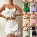 Women's Clothing Women's Style Bodycon Skirt Two Piece Swimsuit Tie Up Bikini Beachwear Quick-Dry Polyester, Modest Coverage_ecoleips.com