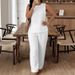 Women's Solid Color round Neck Vest And Trousers Set Spring/Summer 2026 European American Style Casual Wear_ecoleips.com