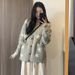 Gray Star-Print Sweater Jacket With Autumn/Winter Korean-Style Casual Luxury Knit Cardigan Top_ecoleips.com