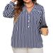 "Stylish Polo Collar Shirt -Inspired Women’s Top For Work & Casual (Dark Blue, XL-4XL)"_ecoleips.com