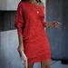 Women's Clothing Women's Simple Stylish V Neck Midi Dress Off Shoulder Sequin Evening Gown Spring Summer Fashion_ecoleips.com