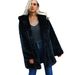 Women’s Faux Fur Long Coat – Winter Warm Luxe Coat, Black, Oversized Fit (S-XXXL)_ecoleips.com