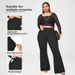Women's Clothing Large Size High Waist Yoga Pants With Flared Pockets 200 Catties High Elastic Casual Flared Yoga Pants_ecoleips.com