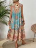 Summer Print Crew-neck Sleeveless Dress For Women Suitable For Casual Or Beach Wear For Holiday And Long Holiday_ecoleips.com