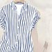 Women's Striped Shirt Casual Top Summer Fashion Versatile Short Sleeve European American Style New Spot Cross Border Foreign Trade_ecoleips.com