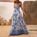 Women's 2026 Summer Fashion Deep V-Neck, Sleeveless, Printed Dress_ecoleips.com