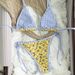 Women's Reversible Floral Print Bikini Set Soft Polyester Adjustable Fit Swimsuit in Yellow Size S to L_ecoleips.com