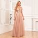 Women's Clothing Off The Shoulder Sling Double V Neck Sequin Embroidery Splicing Party Dress Elegant A Line Tulle Dress_ecoleips.com