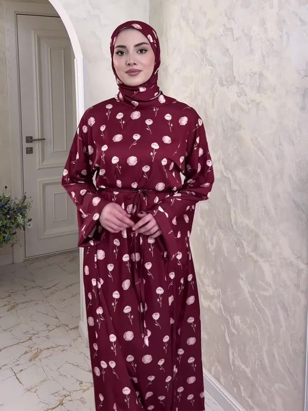 Women's Clothing Print Elegant Temperament Long Sleeved Long Skirt Loose And Comfortable Dress_ecoleips.com