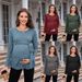 Autumn/Winter Maternity Sweater Style Ribbed Tie Waist Long Sleeve Knit T-Shirt For Women_ecoleips.com