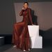 Verve Evening Sleeve Elegant Round Neck Sexy Slim Fit Long Sequin Party Bridesmaid Dress For Women_ecoleips.com