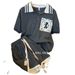 Women's Clothing Waffle Polo Collar Fashion Sports Suit All Match Wide Leg Shorts Short Sleeved Two Piece Suit_ecoleips.com