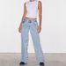 Women's Clothing Low Waist Straight Pants Washed Light Blue Denim Trousers_ecoleips.com