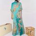 Women's Clothing Fashion Satin Floral Print Casual Long Sleeved Tie Suit_ecoleips.com