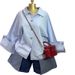 Women's Relaxed Fit Blue Long Sleeve Shirt - Elegant Collar Top, Breathable & Stylish For Autumn & Spring_ecoleips.com