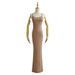 YPFF Trendy Women's For Petite Hot Girls, Strapless Mermaid Dress, European And American Style, Sexy Slim Fit Bodycon_ecoleips.com