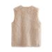 Women's clothing Y2K Women's Faux Fur Vest Fashion Versatile Solid Color Vest Jacket Tops Women's 8BS9841_ecoleips.com