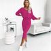 New Spring Autumn Two-Piece European And American Women's Clothing Vest Dress V-Neck Sweatshirt Knitted Sweater_ecoleips.com