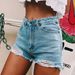Aria Basics Aria Basics European And American Foreign Trade Cross-Border Source High-Waisted Ripped Tassel Denim Shorts For Women Women's Jeans_ecoleips.com