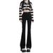 Women's Flared Jeans For Autumn And Winter 2026, New High-waisted Retro Slim-fit Elongated Floor-length Pants_ecoleips.com