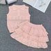Summer New Elegant Luxury Women's Knitwear Set Hollow out Top with Cake Skirt Sleeveless Lapel Collar 2026_ecoleips.com