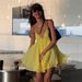 Women's Sexy Backless Halter V Neck Tie Mesh Mini Dress – Casual Beach Resort Summer Gown_ecoleips.com