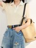 New Women's Color Block Lapel T-Shirt Summer Korean Style Slim Fit Slimming Simple Elegant Casual Short Sleeve Top Daily Wear_ecoleips.com