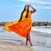Women's Clothing Sexy Pleated Slim Fit Loose Contrast Color Dress Sand_ecoleips.com