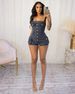K European And American Women's Strapless Elastic Denim Jumpsuit_ecoleips.com