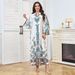 MT533 Women's Elegant Printed Casual Long Dress Fashionable Loose Fit Cross Border Style for Muslim Women_ecoleips.com