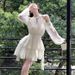 French-Inspired Chiffon Tiered Dress With Waist-Defining Seams & Romantic Ruffle Hem – Breathable Lining & Concealed Zipper (S/M/L/XL/2XL, Peach)_ecoleips.com
