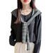 High-end 2026 Spring/Summer New Fine 60% Wool + Striped Shawl Knit Cardigan Two-Piece Set For Women_ecoleips.com