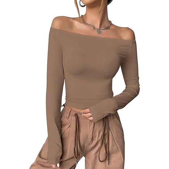 Top, T-shirt, Spicy Girl, Sexy Long Sleeve, One Shoulder Hoodie, Undercover, Women's High End_ecoleips.com