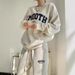 Women's Clothing Autumn And Winter Loose Versatile Casual Sweatshirt Sweatpants Two Piece Suit_ecoleips.com