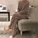 Women's Clothing Sweater Suits Long Sleeved Solid Color Knitted Casual Two Piece Knitted Sweater For Women_ecoleips.com