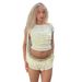 Women's Clothing Summer New Fashion Temperament Sweet Hot Girl Solid Color Hollow Slim Pleated Shorts Suit_ecoleips.com