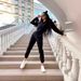 K Sportswear Leisure Women's Clothing Hooded Drawstring Cuffed Jumpsuit Overall Set_ecoleips.com