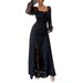 Diyun European And American Elegant Hollow Sleeve Long Dress Women's Clothing 2025 Autumn/Winter Independent_ecoleips.com