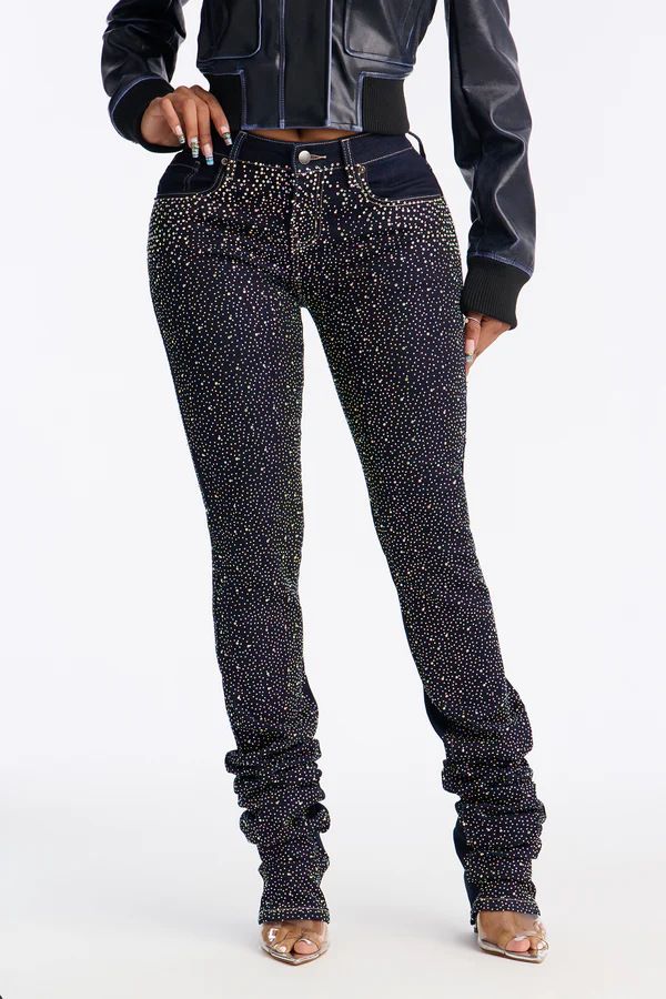 Women's High-Waisted Rhinestone Embellished Skinny Jeans Hot Selling Fashion Denim_ecoleips.com